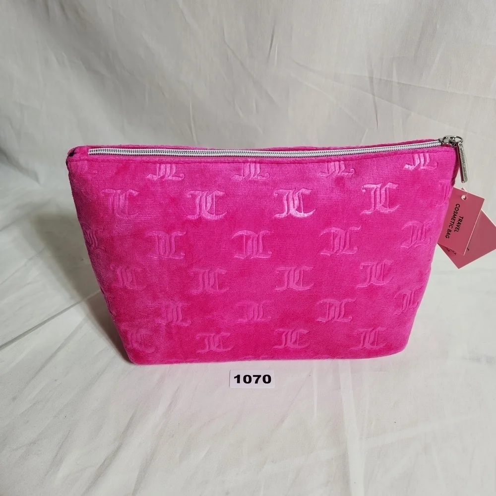 Juicy Couture Pink Embossed Travel Cosmetuc Bag Make Up
